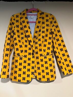 J. Crew Golden Blazer with Butterfly Motif